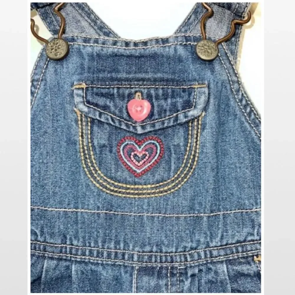 OshKosh B'gosh Baby Blue Denim Vestbak Kid Overalls